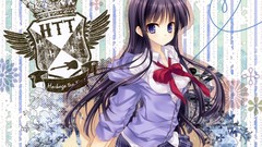 Anime long hair blue eyes akiyama mio k - on seifuku black hair 