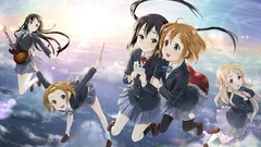 Anime long hair blue eyes brown eyes short hair akiyama mio 