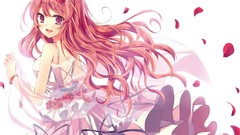 Anime long hair blue eyes iris skyscapes