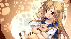 Anime long hair blue eyes nyan koi skyscapes Mizuno Kaede