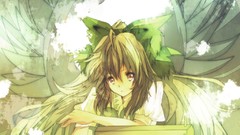 Anime long hair blue eyes reiuji utsuho touhou video games 