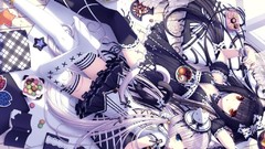 Anime long hair blue eyes short hair animal ears hair ornaments 