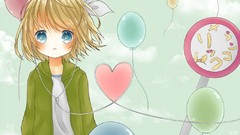 Anime long hair blue eyes short hair thigh highs