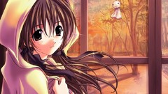 Anime long hair blue eyes skyscapes