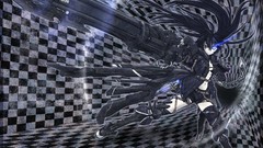 Anime long hair boots black rock shooter black hair