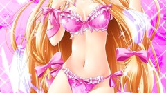 Anime long hair bra touhou ecchi panties thigh highs