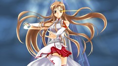 Anime long hair brown eyes brunettes sword art online yuuki 