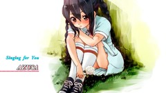 Anime long hair brown eyes k - on black hair nakano azusa