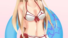 Anime long hair cleavage bikini sword art online yuuki asuna