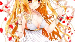Anime long hair cleavage panties