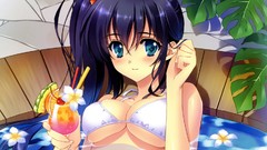 Anime long hair ecchi cleavage boobs