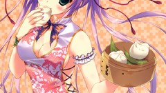 Anime long hair ecchi cleavage Chinese clothes chinese dress 