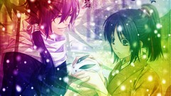 Anime long hair green eyes short hair