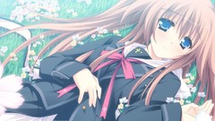 Anime long hair school uniforms hello good-bye visual novels