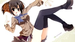 Anime long hair short hair ecchi panties