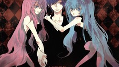 Anime long hair short hair hatsune miku vocaloid megurine luka 