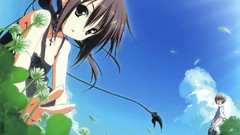 Anime long hair short hair scenic