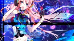 Anime long hair short hair vocaloid megurine luka scenic