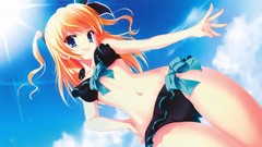 Anime long hair skies bikini
