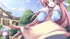 Anime long hair skyscapes