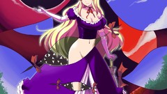 Anime long hair touhou yakumo yukari cleavage