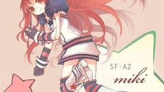 Anime long hair vocaloid striped legwear SF-A2 Miki