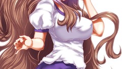 Anime long hair yellow eyes