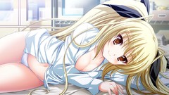 Anime Mana blondes anime girls game cg cleavage underwear 