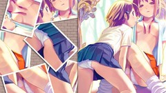 Anime Manga anime girls school uniforms koutaro yuri original 