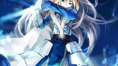 Anime Manga armor saber blondes anime girls blue eyes fate stay 