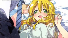 Anime Manga blondes long hair idolmaster lying down