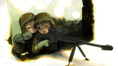 Anime Manga soldier rifle gunwall