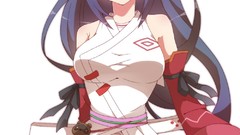 Anime masks blue hair long hair anime girls portraits