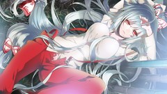 Anime mine long hair fujiwara no mokou touhou ecchi