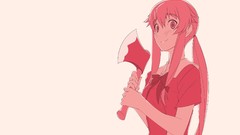 Anime mirai nikki gasai yuno Axes Simple Background
