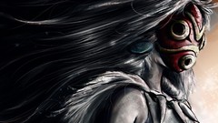 Anime monochrome masks princess mononoke San (Princess Mononoke)