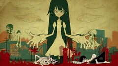 Anime monogatari-series graffiti senjougahara hitagi anime girls