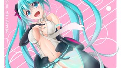Anime navel anime girls hatsune miku vocaloid miku append Nyu 