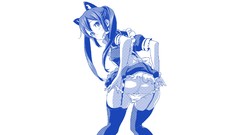 Anime nekomimi animal ears twintails looking back Simple 