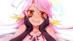 Anime No Game No Life Jibril anime girls eyes Women pink hair