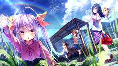 Anime Non Non Biyori Miyauchi Renge Swordsouls anime girls sky
