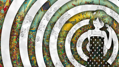 Anime original characters anime girls digital art artwork skull