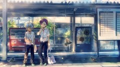 Anime paintings drawings friend train stations Onineko