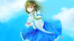 Anime paintings kochiya sanae touhou miko artwork video games 