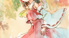 Anime paintings Manga hakurei reimu touhou artwork