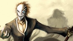 Anime paintings Swords masks shadows fan art bleach kurosaki 