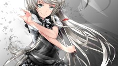 Anime paintings white hair shadows crowbar long hair anime 
