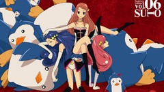 Anime Penguins blondes blue hair pink hair anime girls mawaru 