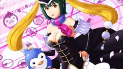 Anime Penguins hats anime girls green hair idolmaster mawaru 