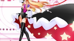 Anime Penguins hats blondes skirts pink eyes tights mawaru 